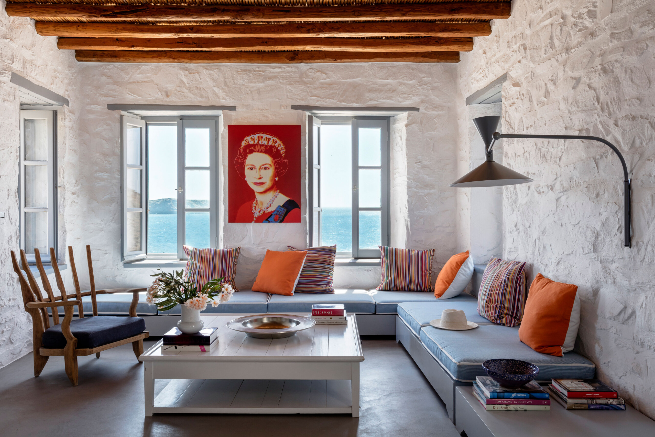 Cycladic Villa - A Scandinavian-inspired living room. Interior design by Pembrooke & Ives. Photography...