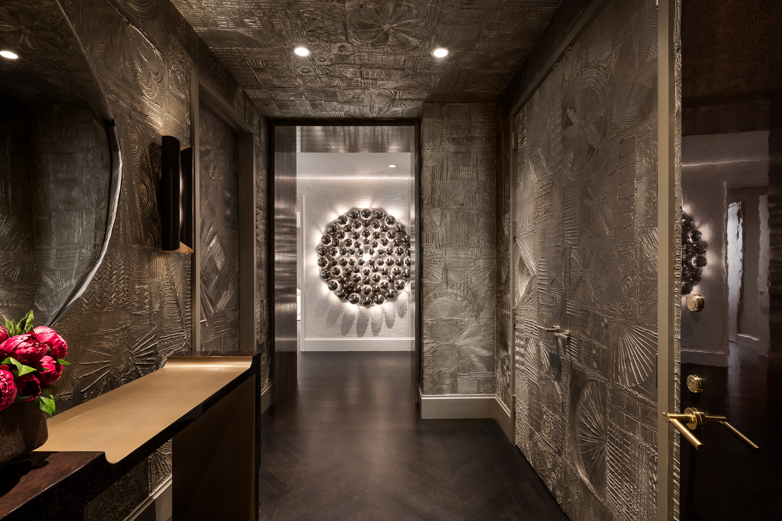 Central Park Tower - Pembrooke & Ives A luxe entryway in New York, NY. Interior design by Pembrooke...