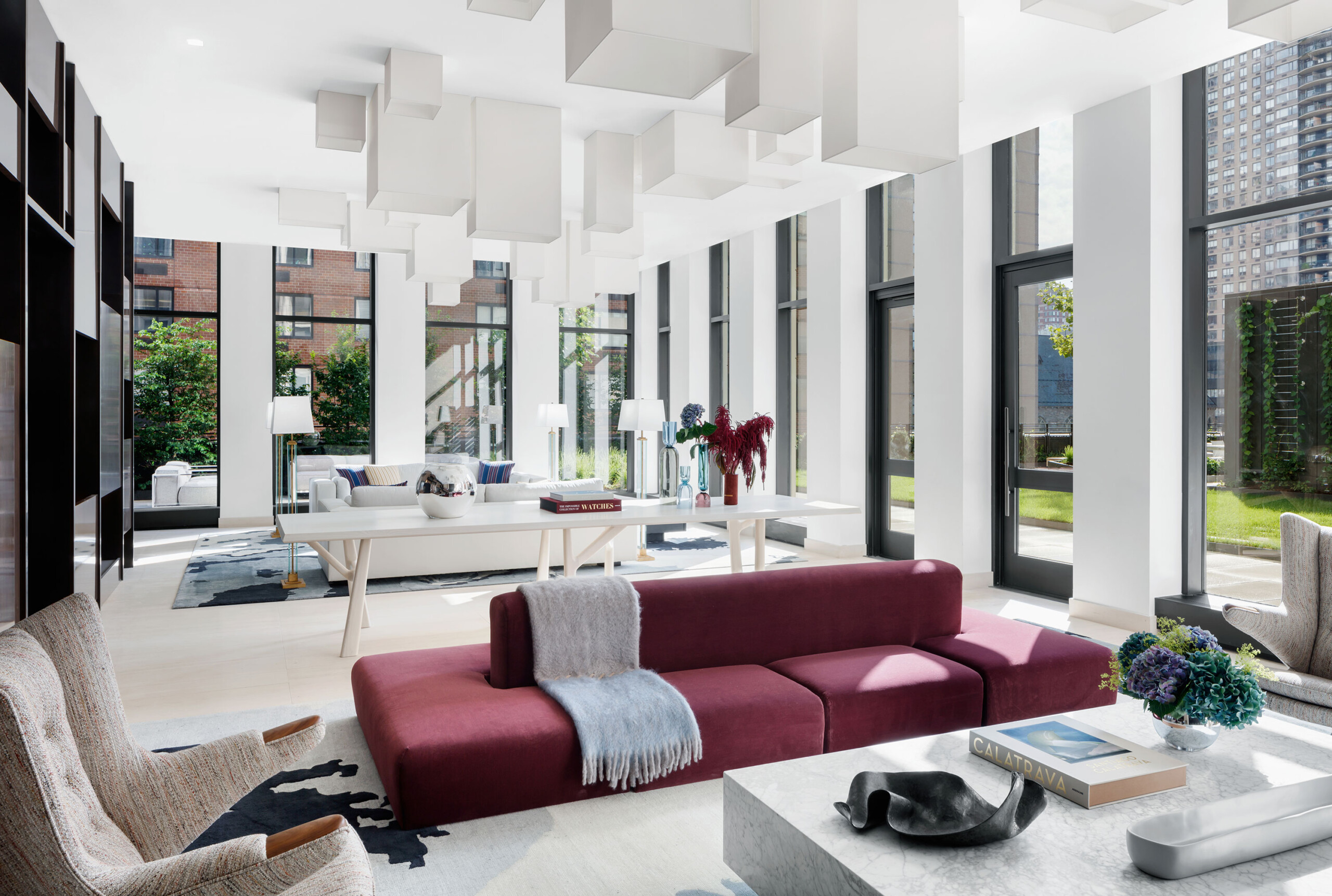 The Park Loggia - Modern lobby of luxury residence in New York. Interior design by Pembrooke &...