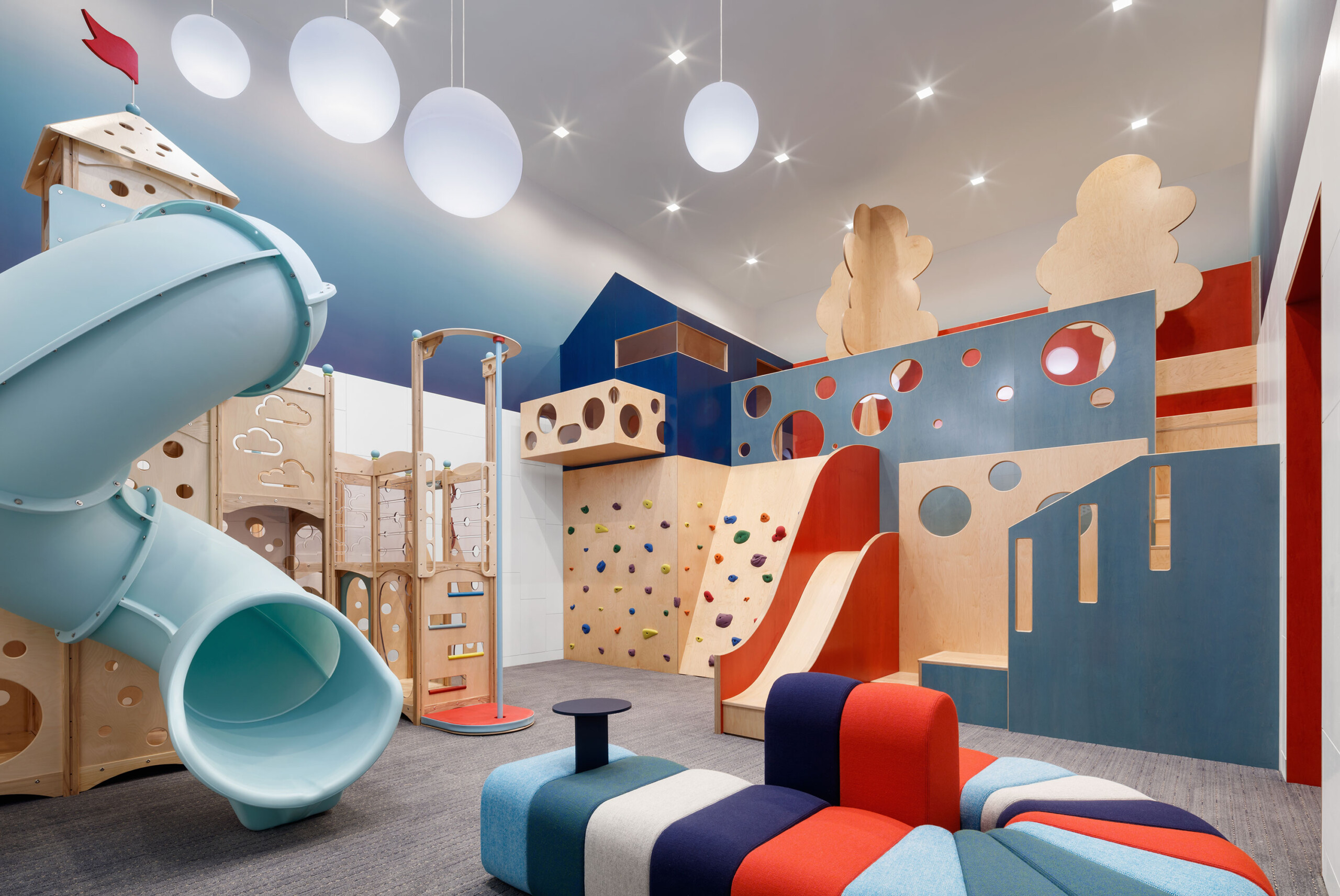 The Park Loggia - Modern children's play room in luxury residential New York building. Interior...