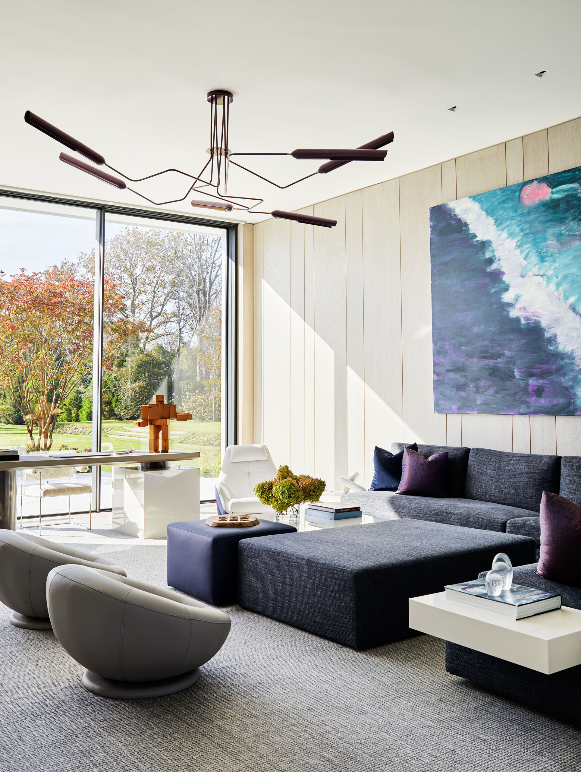 Southampton Estate - Pembrooke & Ives - Family room in Southampton with comfort seating of neutral...