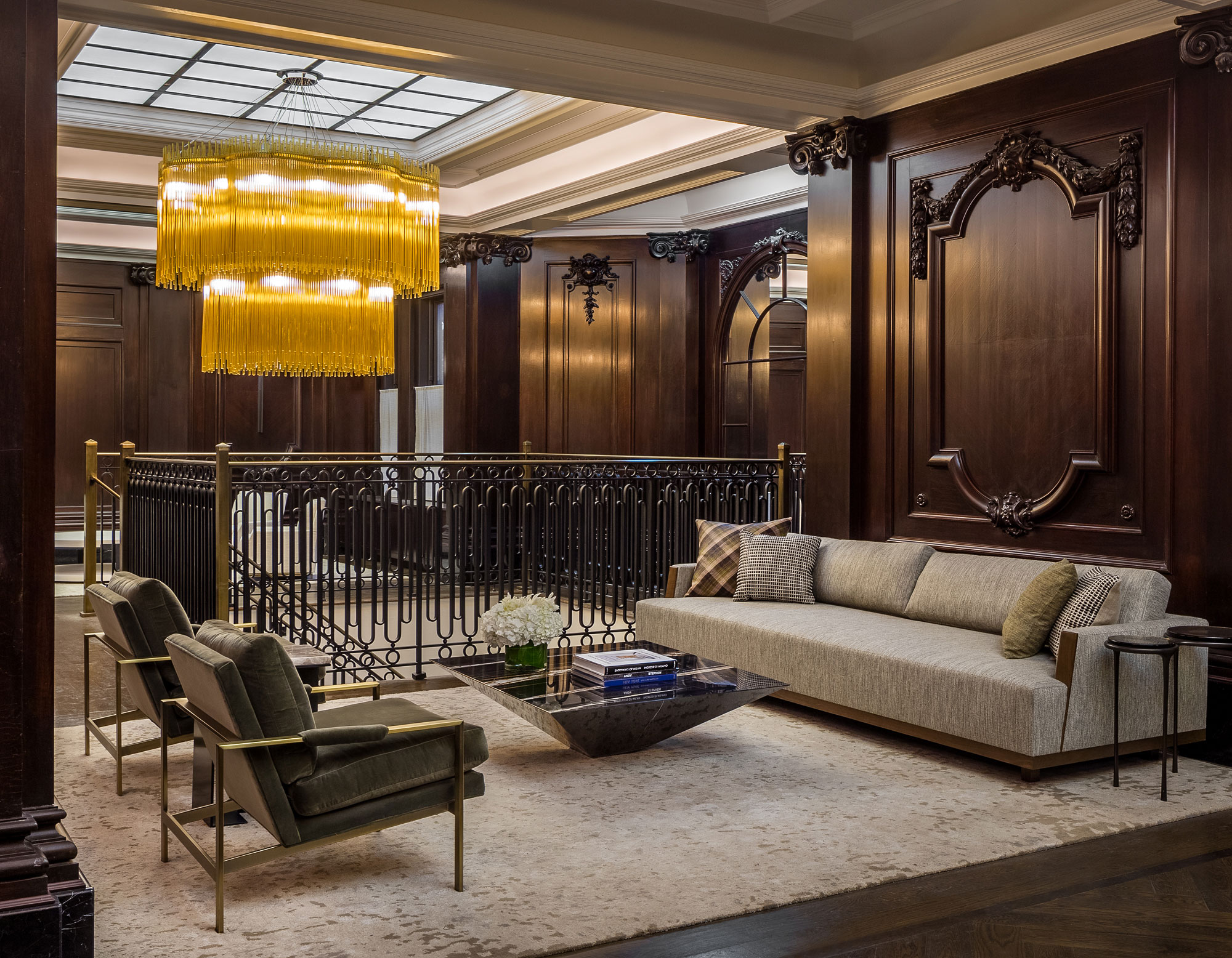 The Chatsworth - The Chatsworth lobby lounge area with luxurious architectural moulding. Interior...