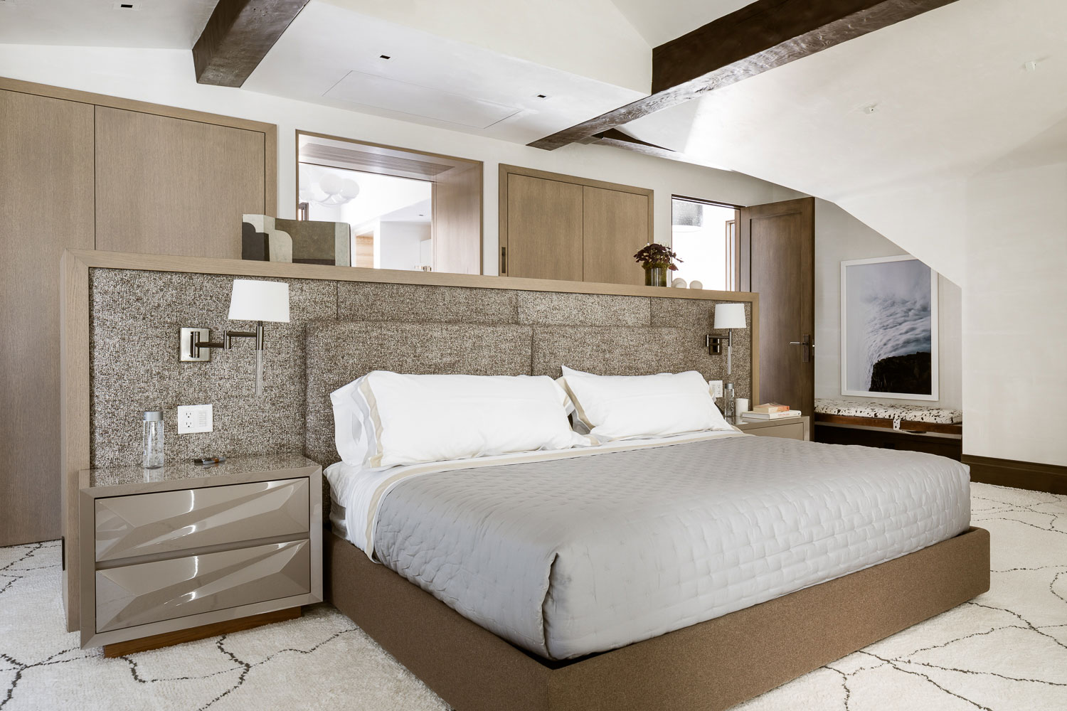 Red Mountain - Primary bedroom of Red Mountain vacation home with upholstered headboard, medium...