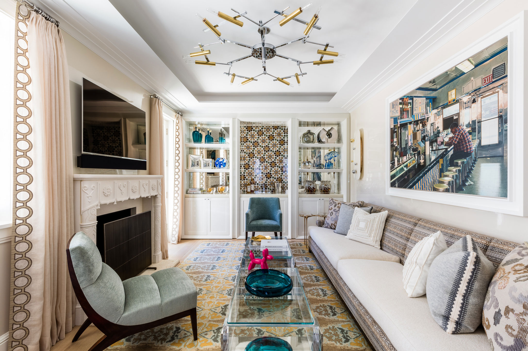 Ocean-front Compound - Modern living room in ocean-front compound. Interior design by Pembrooke...