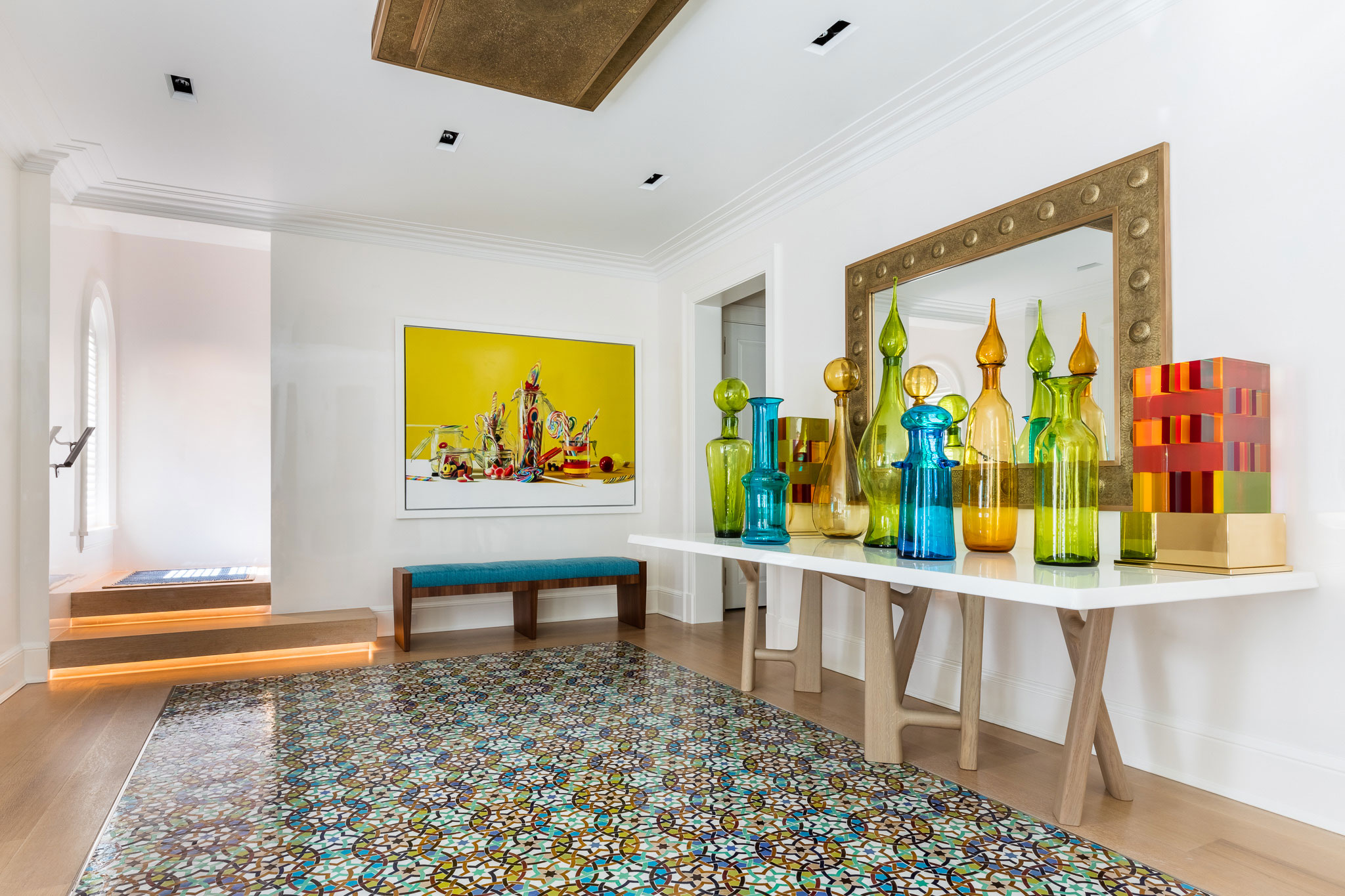 Ocean-front Compound - Entry of ocean-front coastal compound. Bright yellows, blues, and greens...