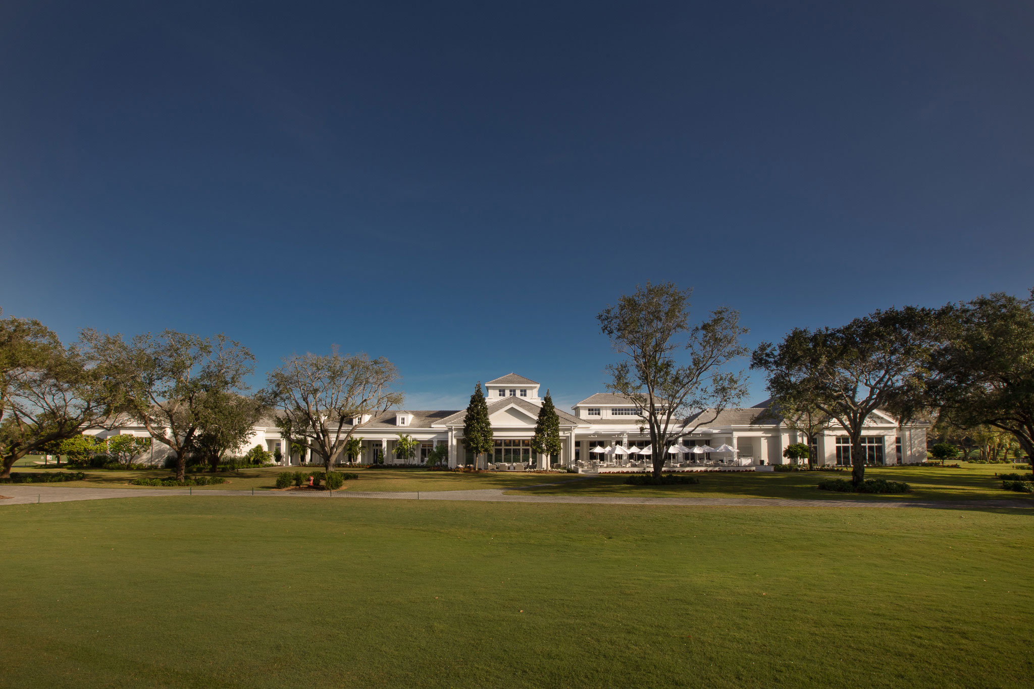 High Ridge Country Club - Front facade of modern country club. Hospitality design by Pembrooke...