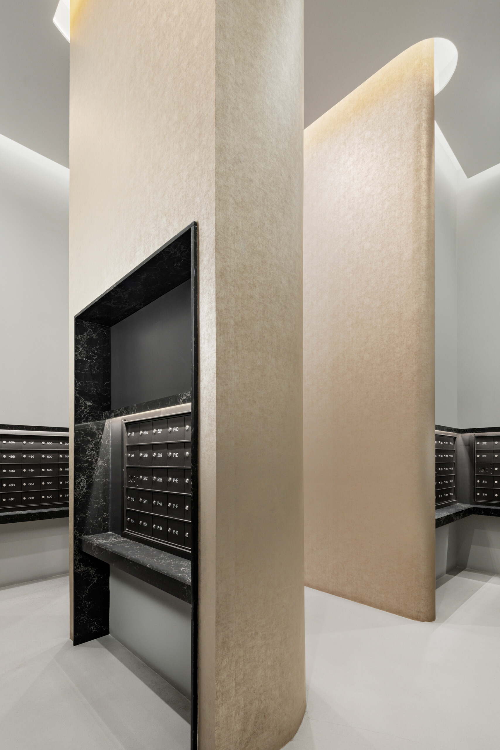 The Biltmore - Luxury mailroom in The Afton, New York. Interior design by Pembrooke & Ives. Photography...