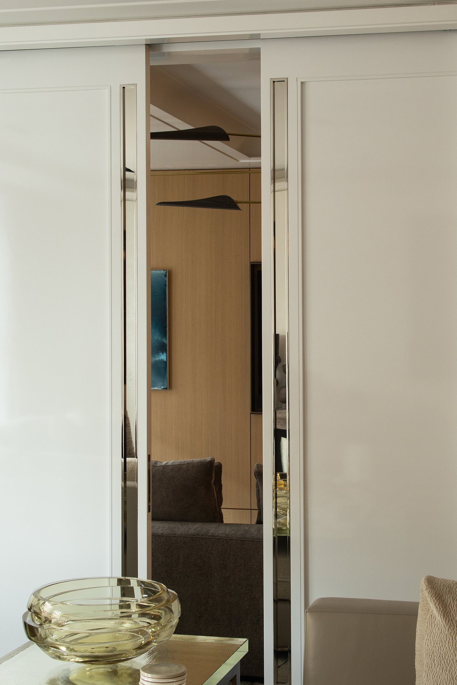 Ross Residence Hamilton Sinkler X Pembrooke & Ives custom modern chrome door handle hardware. Designed...