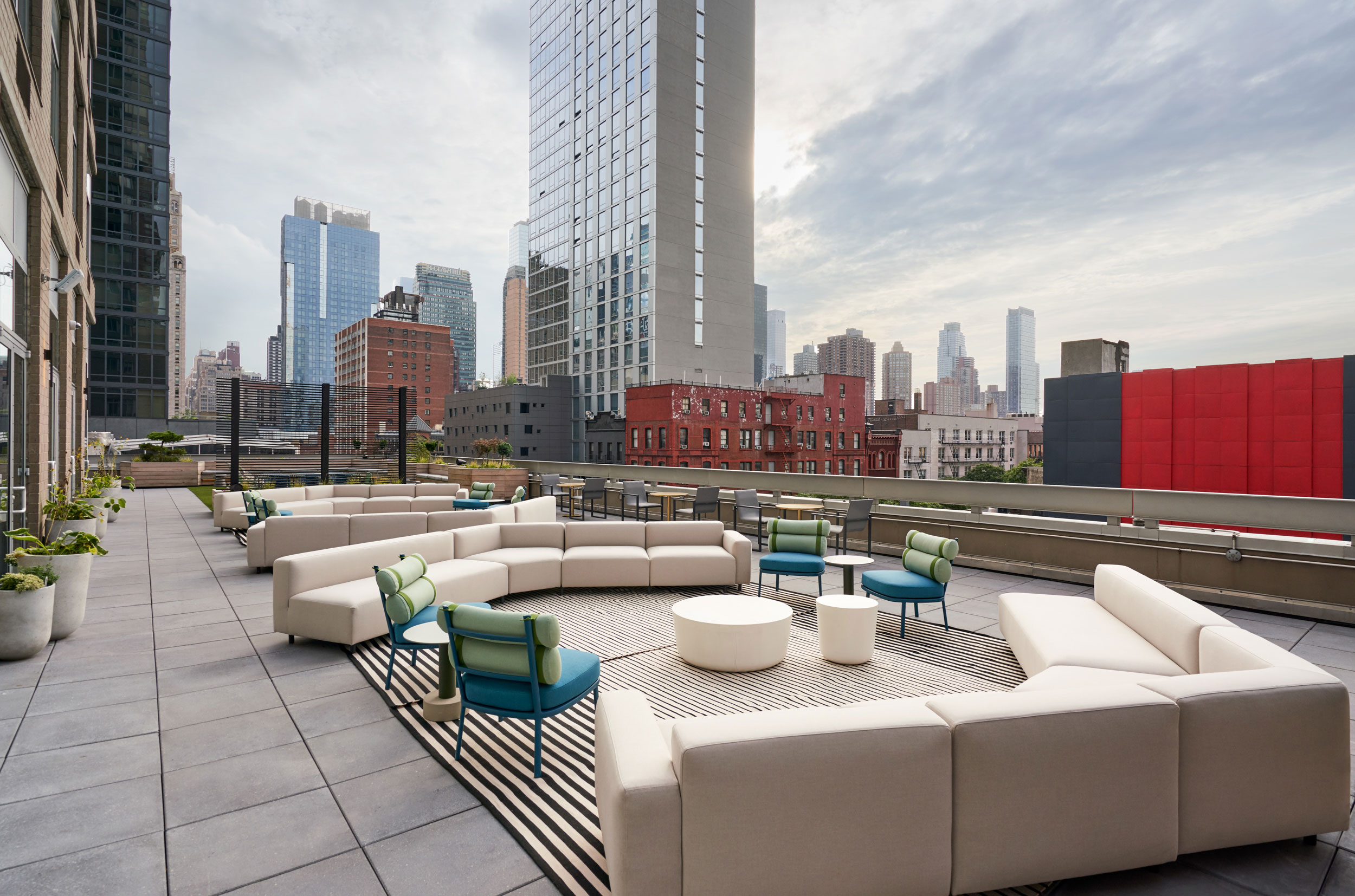 The Biltmore - Rooftop terrace of The Afton, New York. Luxury outdoor lounge. Design by Pembrooke...