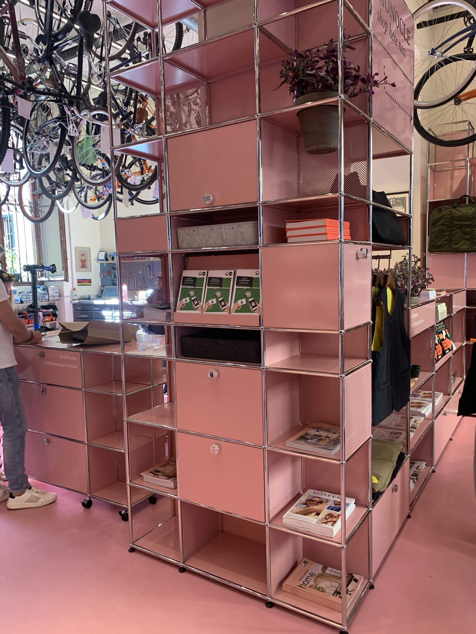 Pink aesthetic seen by USM Modular Furniture System at Salone del Mobile 2022