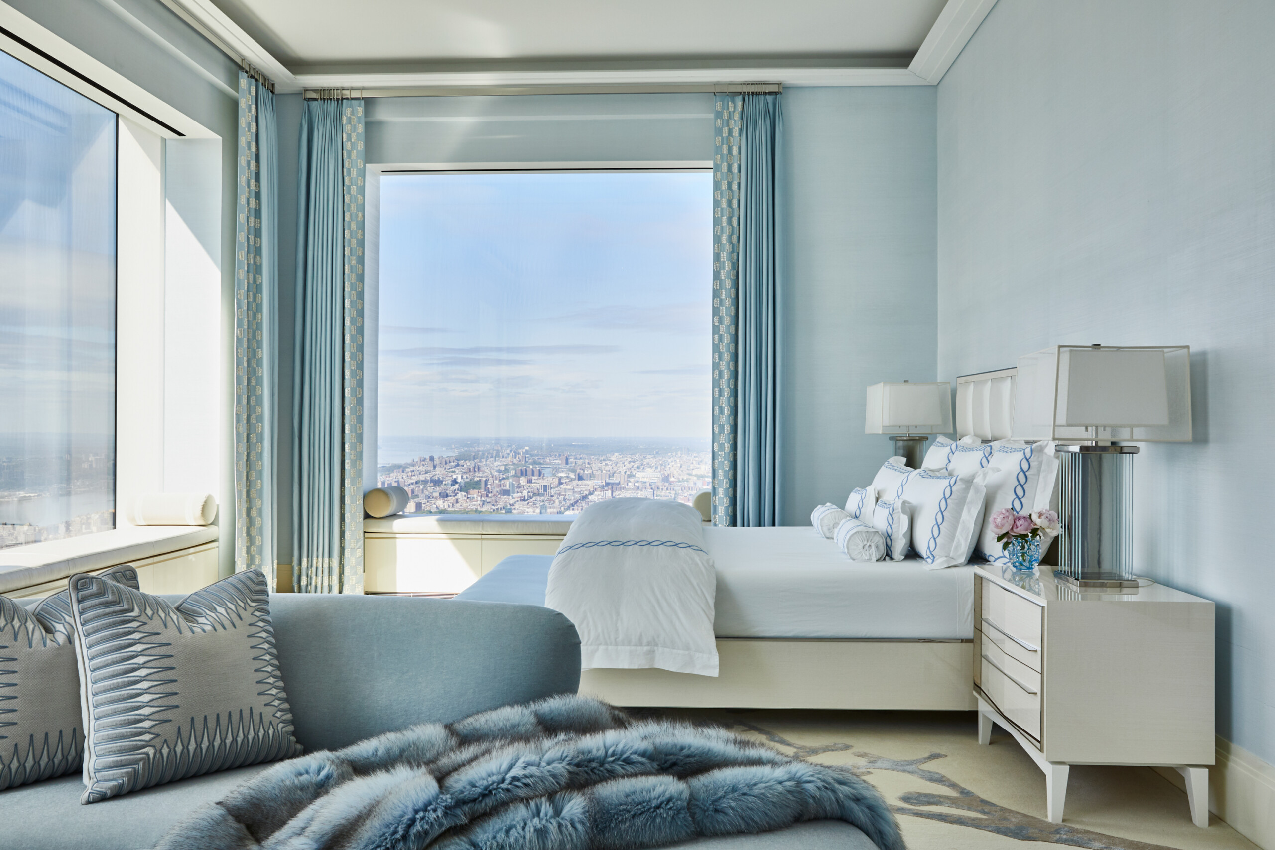 Penthouse in the Sky, Primary Bedroom, Photography by Genevieve Garruppo