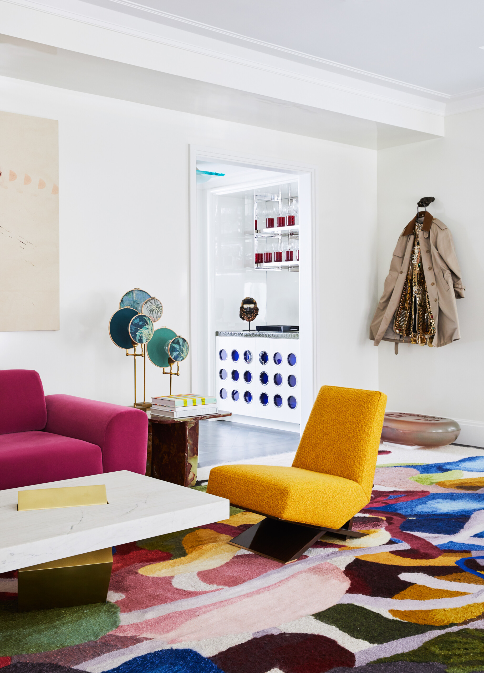 Colorful Collector's Abode, Living Room, Photography by Genevieve Garruppo