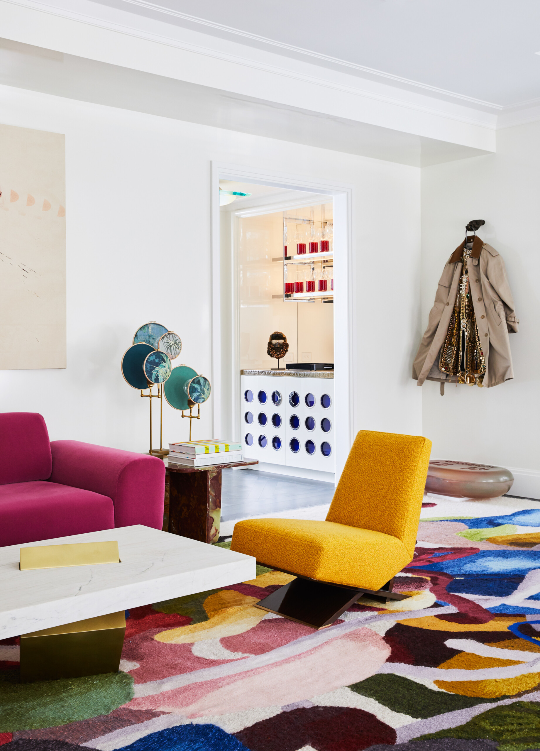 Colorful Collector's Abode, Living Room, Photography by Genevieve Garruppo
