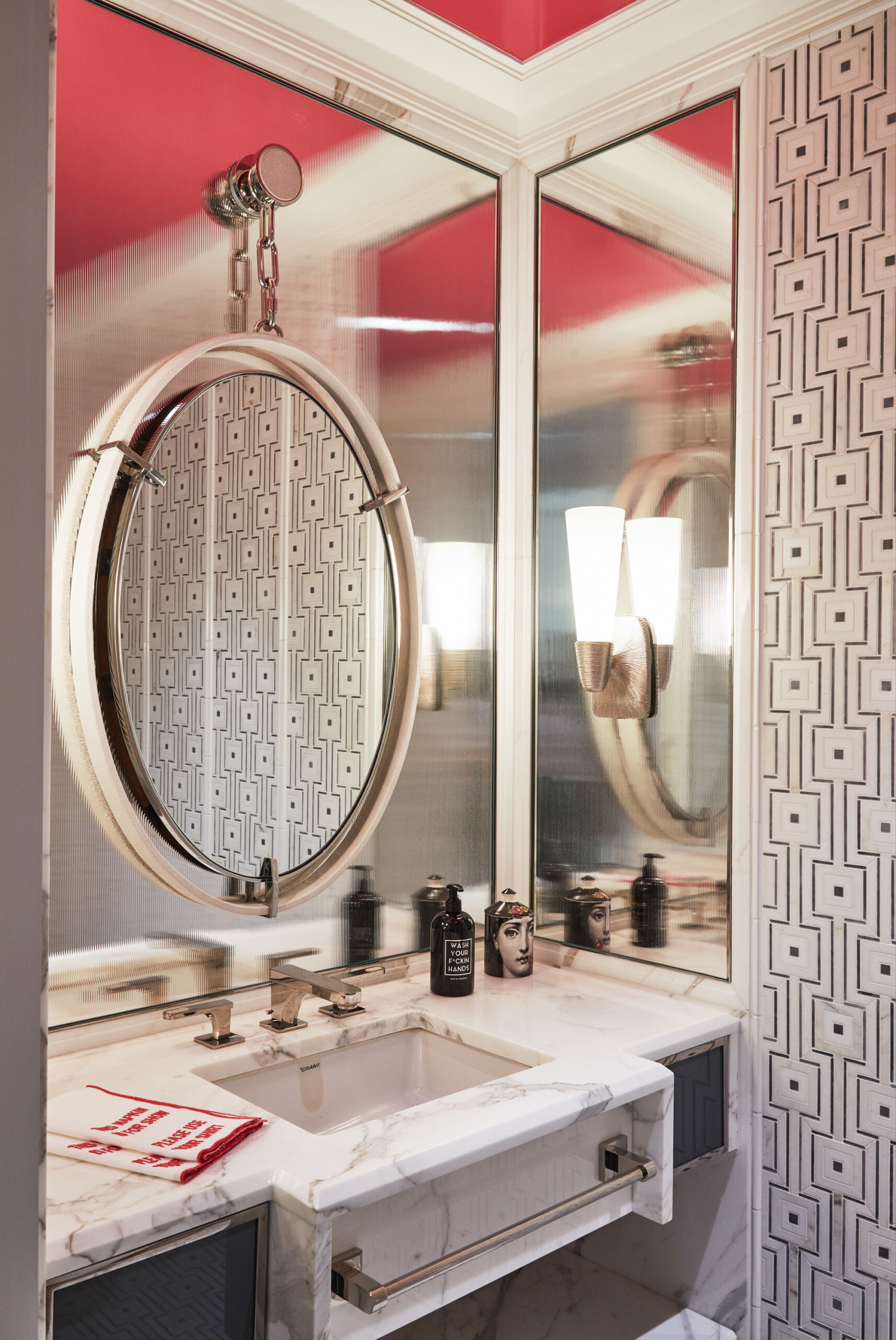 Colorful Collector's Abode, Powder Room, Photography by Genevieve Garruppo