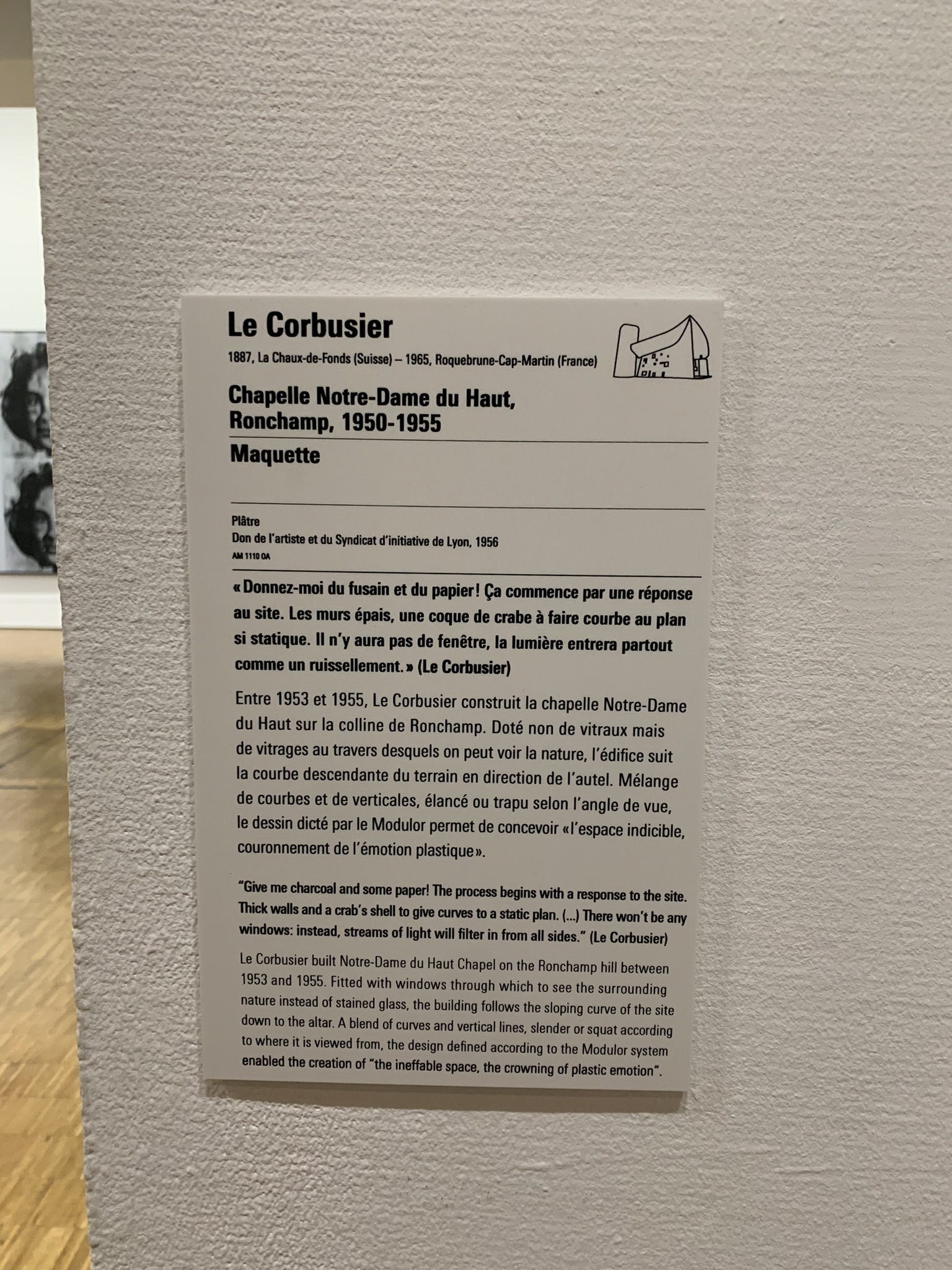 Centre Pompidou Le Corbusier Ronchamp Maquette