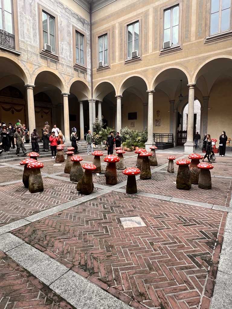 Loewe mushroom sculptures at Milan design week 2023
