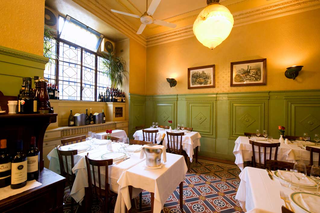 Da Giacomo restaurant interior in Milan, Italy