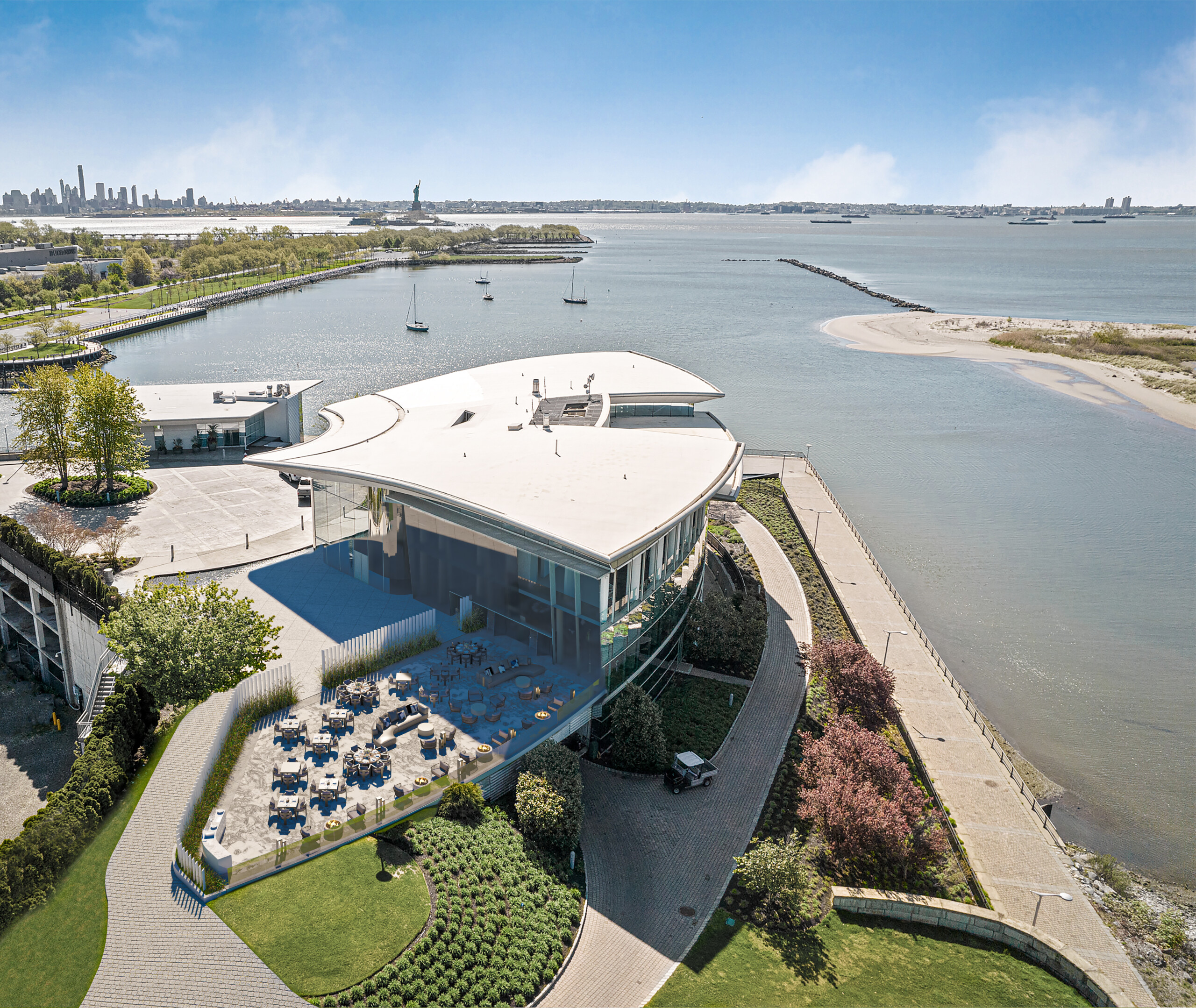 Liberty National Golf Club - Hospitality interior design by Pembrooke & Ives, Rendering of club...