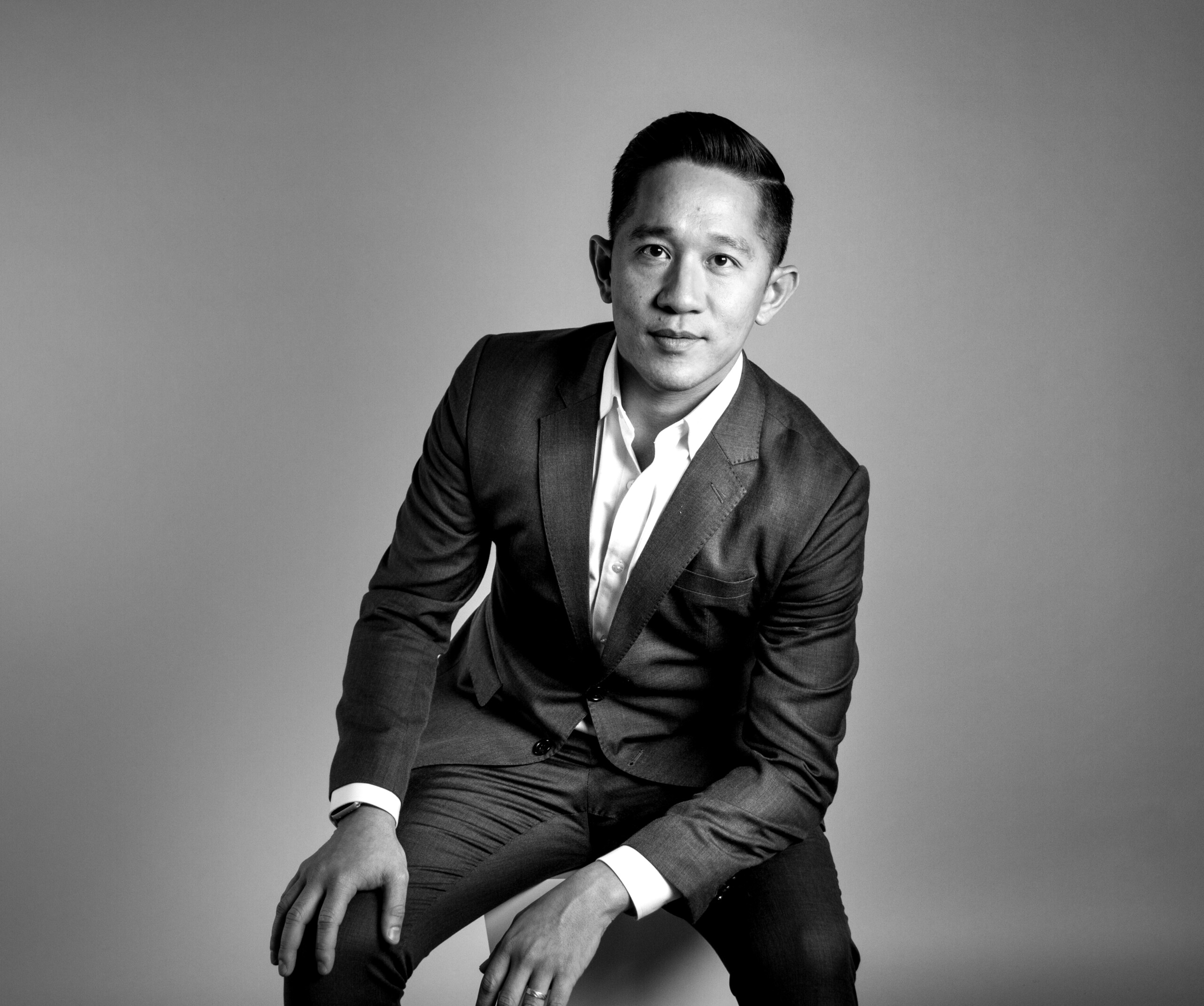 Francis Nicdao, professional headshot in black and white
