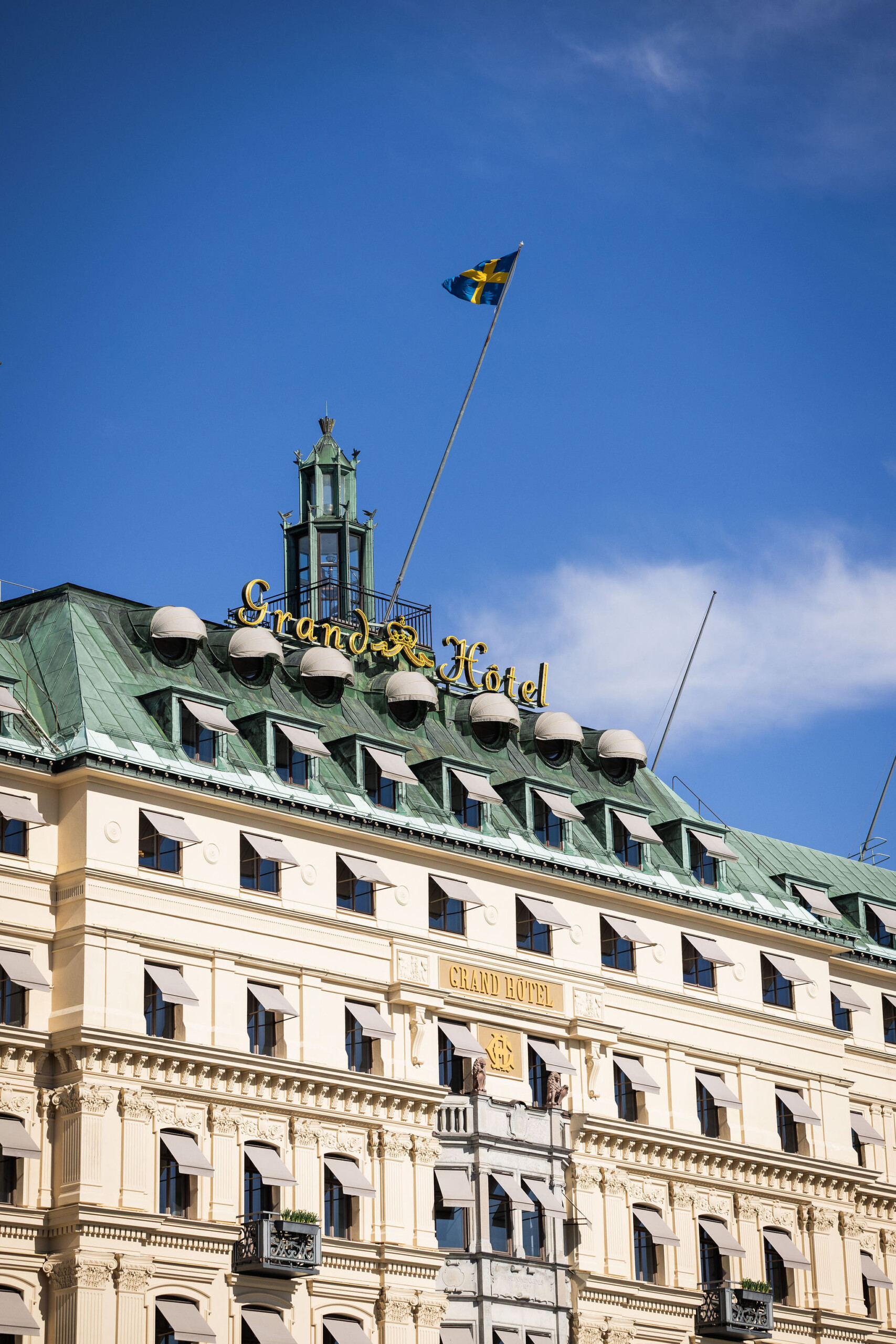 Grand Hotel exterior in Stockholm, Sweden