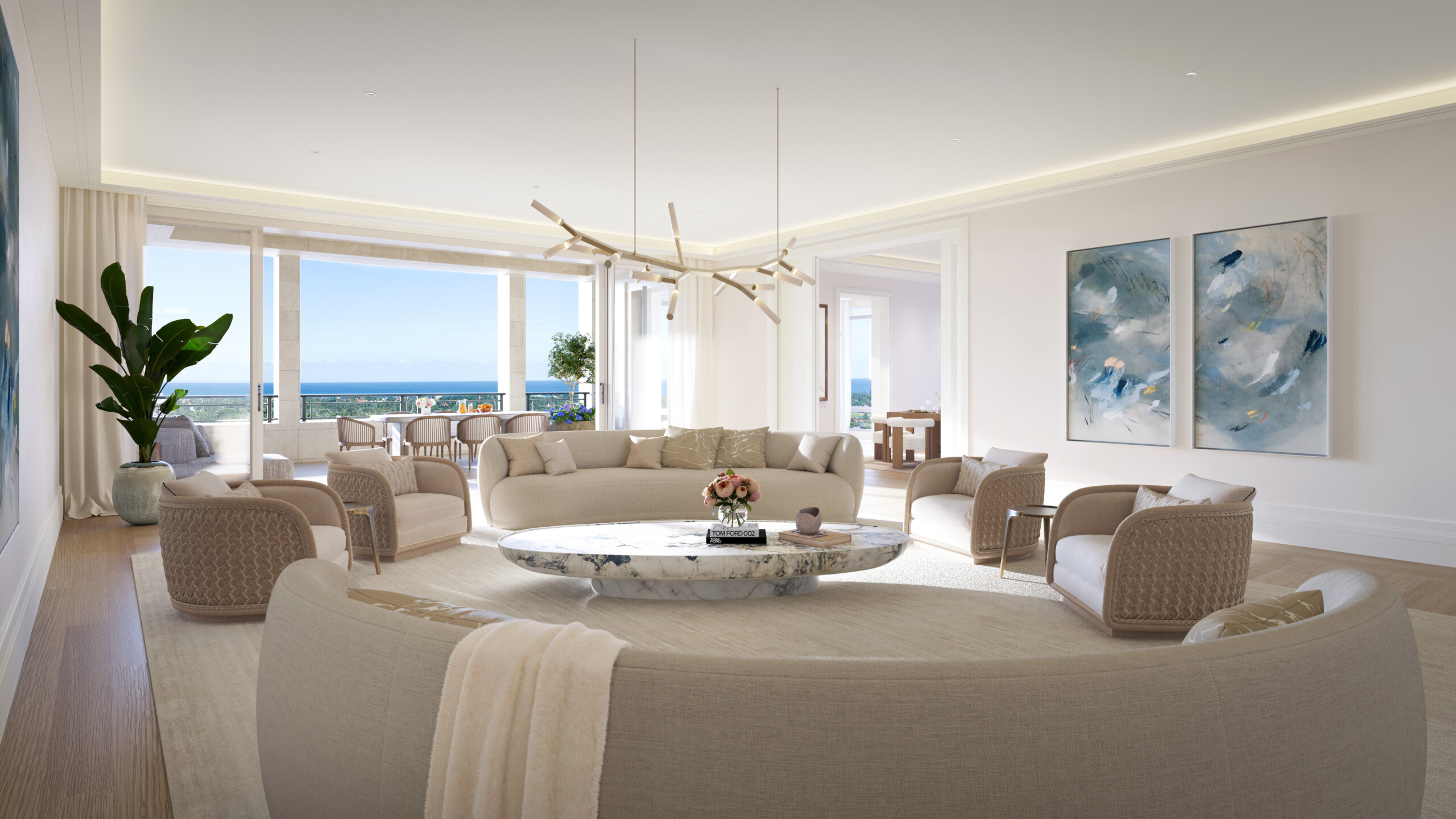 Pembrooke & Ives rendering of South Flagler House living room