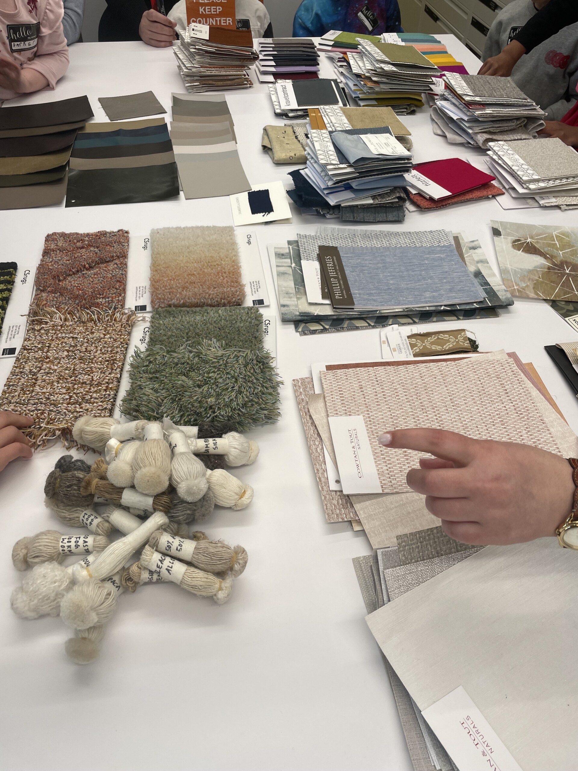 Children in material library for Pembrooke & Ives Bring your kids to work day