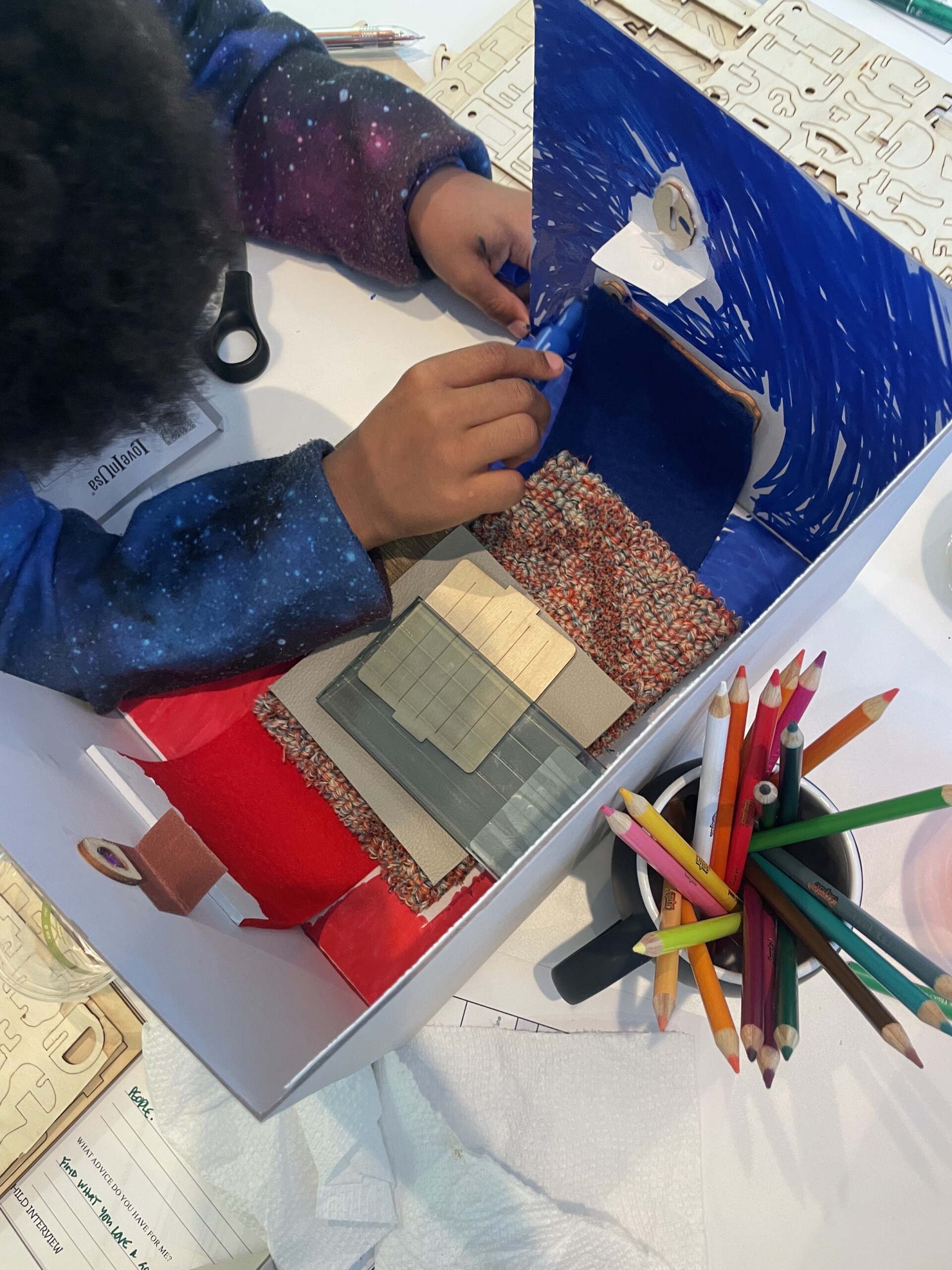 Child builds 3-d mockup of their dream house for Pembrooke & Ives Bring your kids to work day