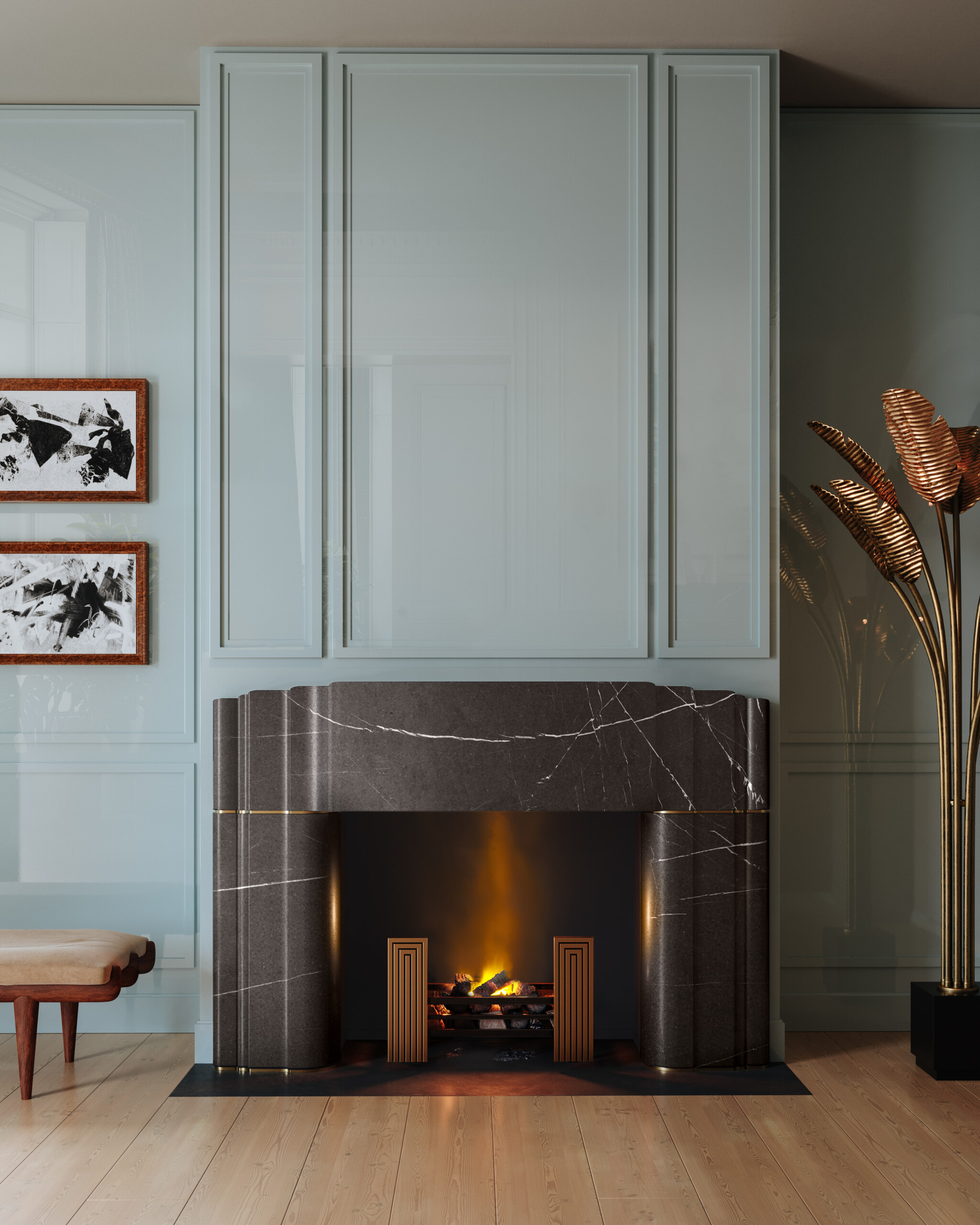 Pembrooke & Ives X Chesneys, The Empire fireplace sketch