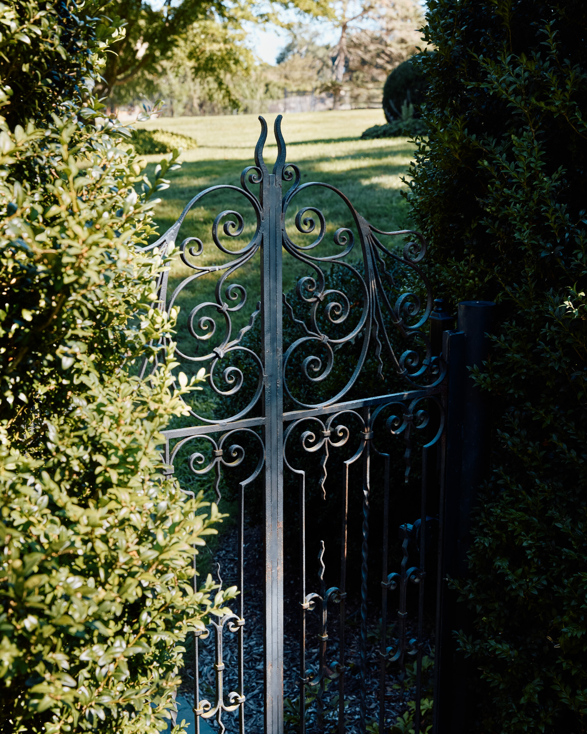 Hamptons Interior Design by Pembrooke & Ives. Detail shot of garden gate.