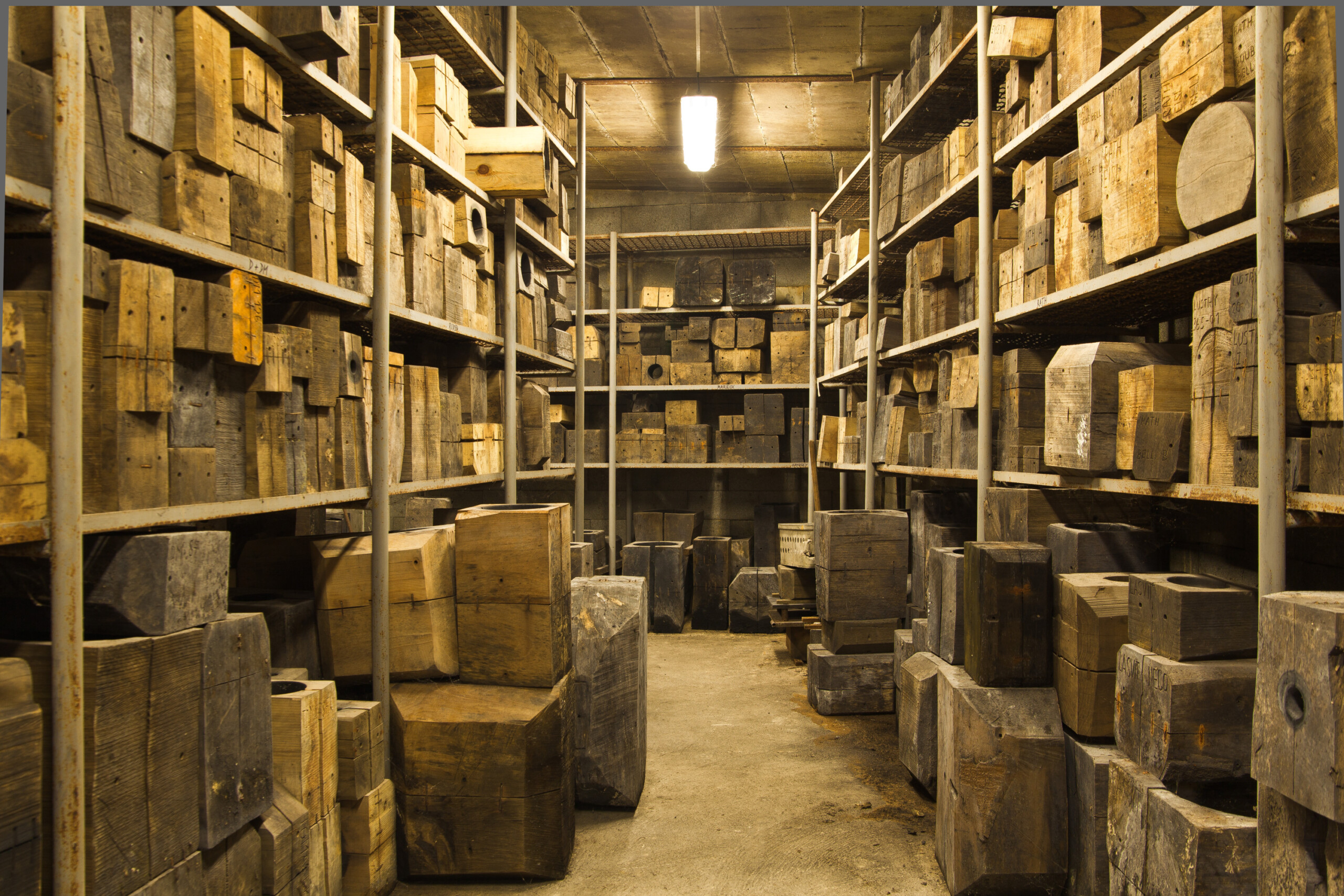 Lasvit glass casts in storage