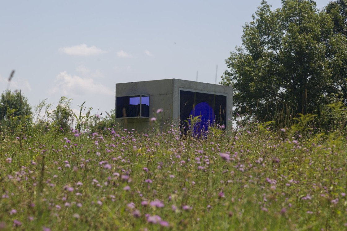 Image of outdoor art installation by Sarah Braman titled day trip shot by Bryan Zimmerman