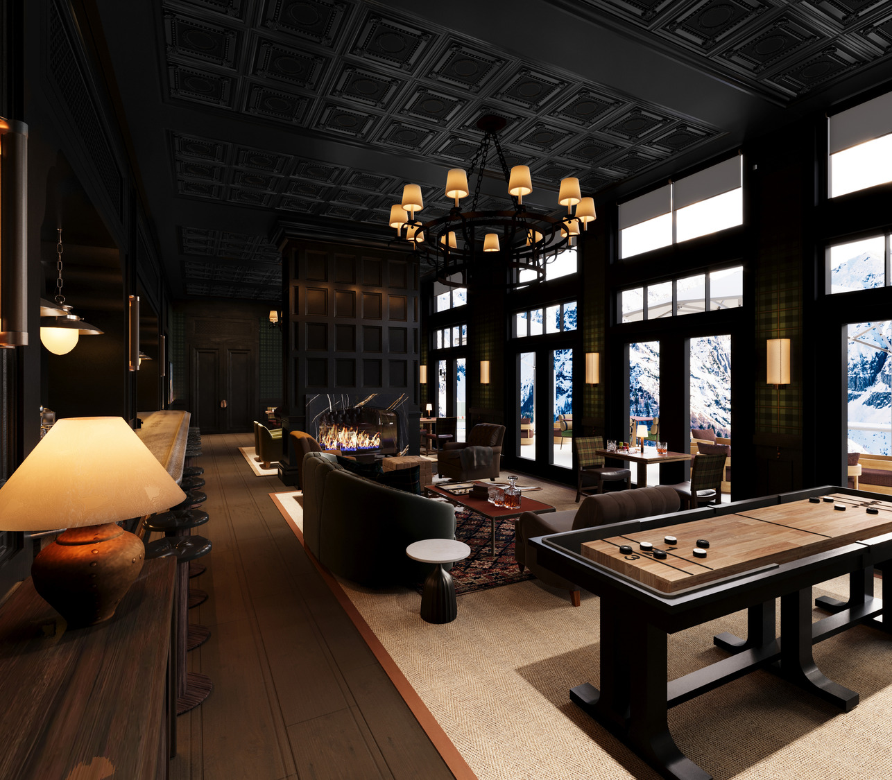 Rendering, Alpine Club Interior