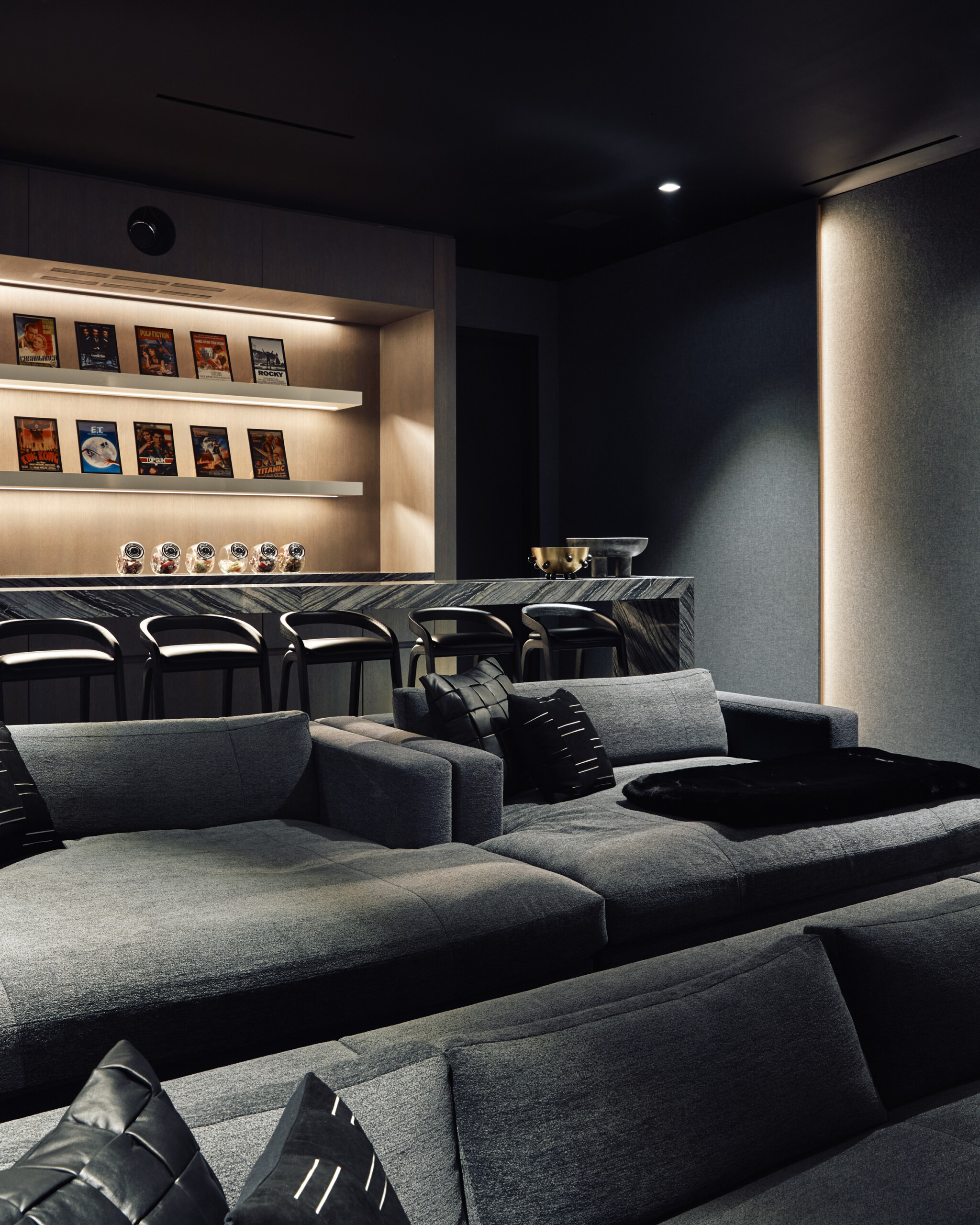 Rose Hill Residence, Cinema, Photography by Blaine Davis